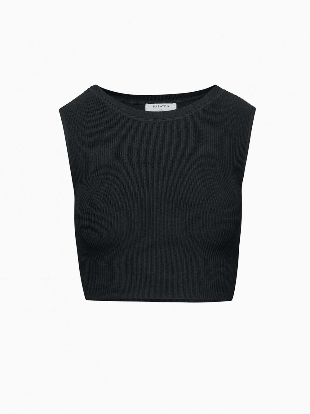 Aritzia Babaton Sculpt Knit Muscle Cropped Tank XS Black